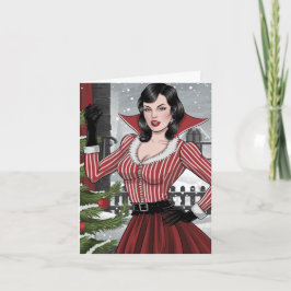 Feestelijke Vampire Lady Christmas Kaart