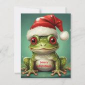 feestelijke vennenbewoner | Schattigee boomkikker Feestdagenkaart (Voorkant)