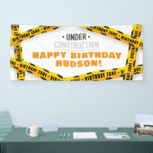 Feestelijke verjaardagsbanner voor bouw - Gele dum Spandoek (Beurs)