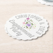 Feestelijke Verlovingspartij Kartonnen Onderzetters (Gekanteld)