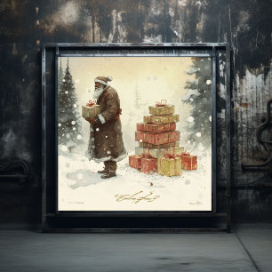 Feestelijke Verrukking: Majestueuze Afro-Amerikaan Poster