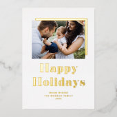 Feestelijke Vetgedrukte Typografie Foto Prettig Ke Folie Feestdagenkaart (Voorkant)