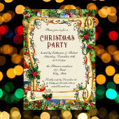 Feestelijke  Victoriaans Kerstfeest Scroll Kaart