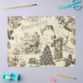 Feestelijke  Victoriaans Kerstman Beige Tissuepapier (Craft)