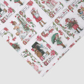 Feestelijke Victoriaans Kinderen w / Kerstmis Groe Tissuepapier (Detail)