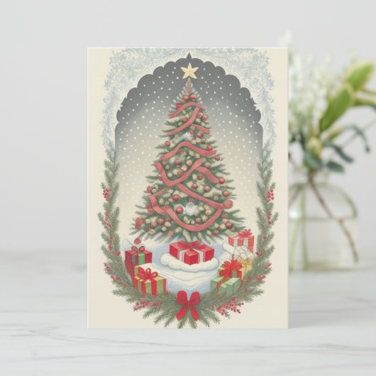 Feestelijke viering feestdagenkaart (Staand voorkant)