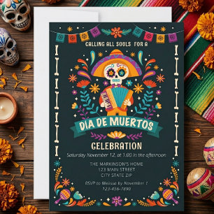 Feestelijke Viering van Dia De Muertos Kaart