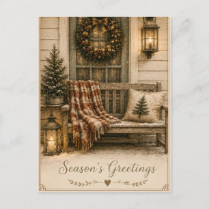 Feestelijke Vintage Kerst Kaart