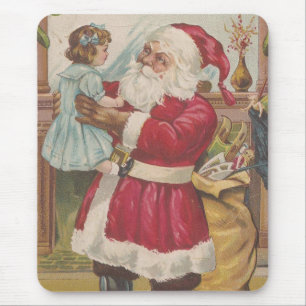 Feestelijke Vintage Kerstman Muismat