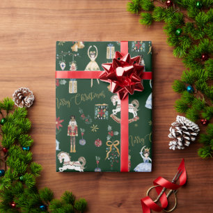 Feestelijke Vintage Notenkraker Ballet Prettig Ker Cadeaupapier