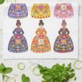 Feestelijke volkskunst dames theedoek (Gevouwen)