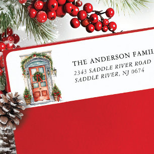 Feestelijke voordeur retouradres etiket