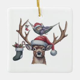 Feestelijke vrienden keramisch ornament