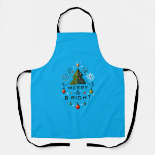Feestelijke vrolijke en heldere kerstboom ontwerp schort