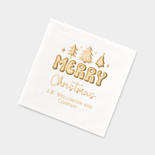 Feestelijke Vrolijke Kerst #2 Bedrijf / Familienaa Folie Servetten