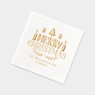 Feestelijke Vrolijke Kerst #3 Bedrijf / Familienaa Folie Servetten