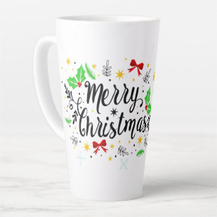 Feestelijke vrolijke kerst latte mok