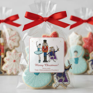 Feestelijke vrolijke kerst Notenkraker Ballet Vierkante Sticker