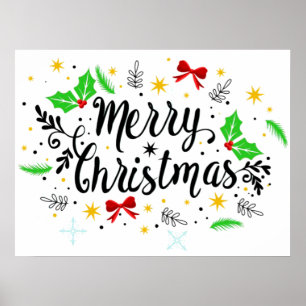 Feestelijke vrolijke kerst poster