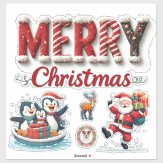 🎁 Feestelijke vrolijke kerstdecoratie 🍬 Sticker