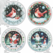 Feestelijke vrolijke kerstkaart sticker (Voorkant)