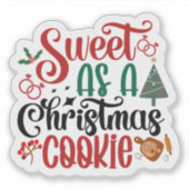 Feestelijke Vrolijke Kerstmis Sticker (Voorkant)