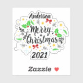 Feestelijke Vrolijke Kerstmis Sticker (Vel)