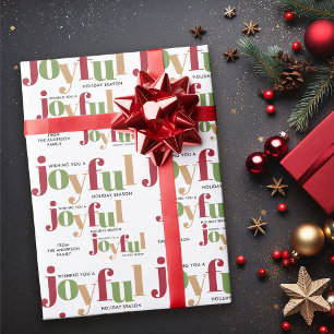 Feestelijke vrolijke typografie Kleurrijke Kerst Cadeaupapier