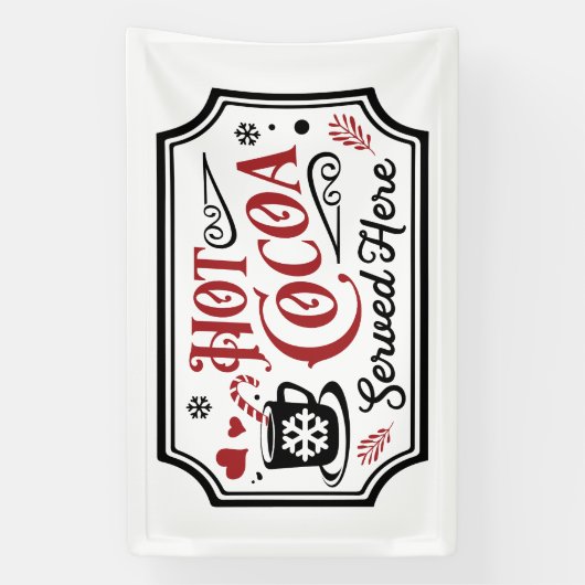 Feestelijke warme cacao geserveerd hier Kerstmis Spandoek (Verticaal)