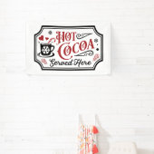 Feestelijke warme cacao geserveerd hier Kerstmis Spandoek (Insitu)