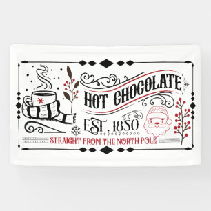 Feestelijke warme chocolademelk Kerstbanner Spandoek