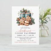 Feestelijke Waterverf Cookie Exchange Party Kaart (Staand voorkant)