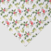 Feestelijke Waterverf Holly Pattern Christmas Tissuepapier (Detail)