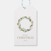 Feestelijke Waterverf Krans Label Cadeaulabel (Voorkant)