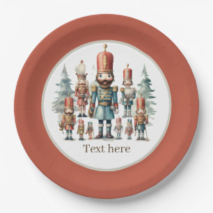 Feestelijke waterverf nutcracker partij papieren bordje