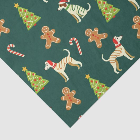 Feestelijke Whippet Kerstmis Tissuepapier (Detail)