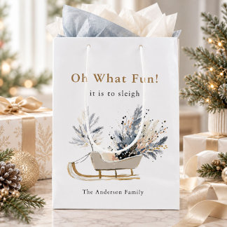 Feestelijke Winter Arrenslee Botanische Kerst Vaka Medium Cadeauzakje