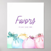 Feestelijke Winter Baby shower Favorieten Teken Poster (Voorkant)