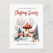 Feestelijke Winter Bos Christmas Uitnodiging (Voorkant)