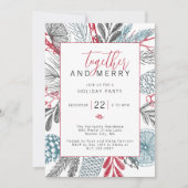 Feestelijke Winter Greenery Holiday Party Kaart (Voorkant)