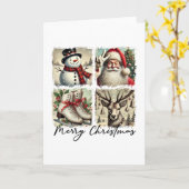 Feestelijke Winter Kerstvakantie Collage Kaart (Gele Bloem)