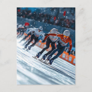 Feestelijke Winter Olympische Spelen Kerstvreugde  Feestdagenkaart