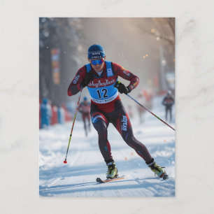 Feestelijke Winter Olympische Spelen Kerstvreugde Feestdagenkaart