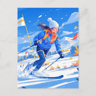 Feestelijke Winter Olympische Spelen Kerstvreugde  Feestdagenkaart