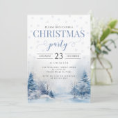 Feestelijke winter sneeuw Kerstfeest uitnodiging (Staand voorkant)