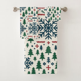 Feestelijke winter sneeuwvlok patroon bad handdoek