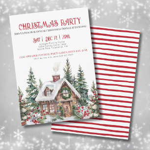 Feestelijke Winter Watercolor Kerstfeest Kaart