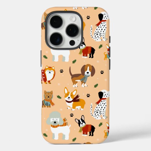 Feestelijke winterhondensjaals Case-Mate iPhone case (Achterkant)