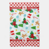 Feestelijke Witte Kerst Keuken Handdoek (Verticaal)