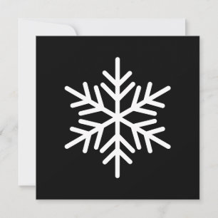 Feestelijke Witte Noordse Sneeuwvlok Op Moderne Zw Feestdagenkaart
